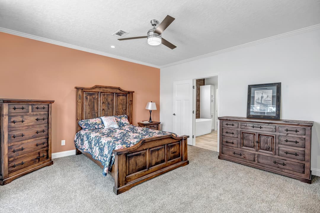 The tanzanite bedroom home features