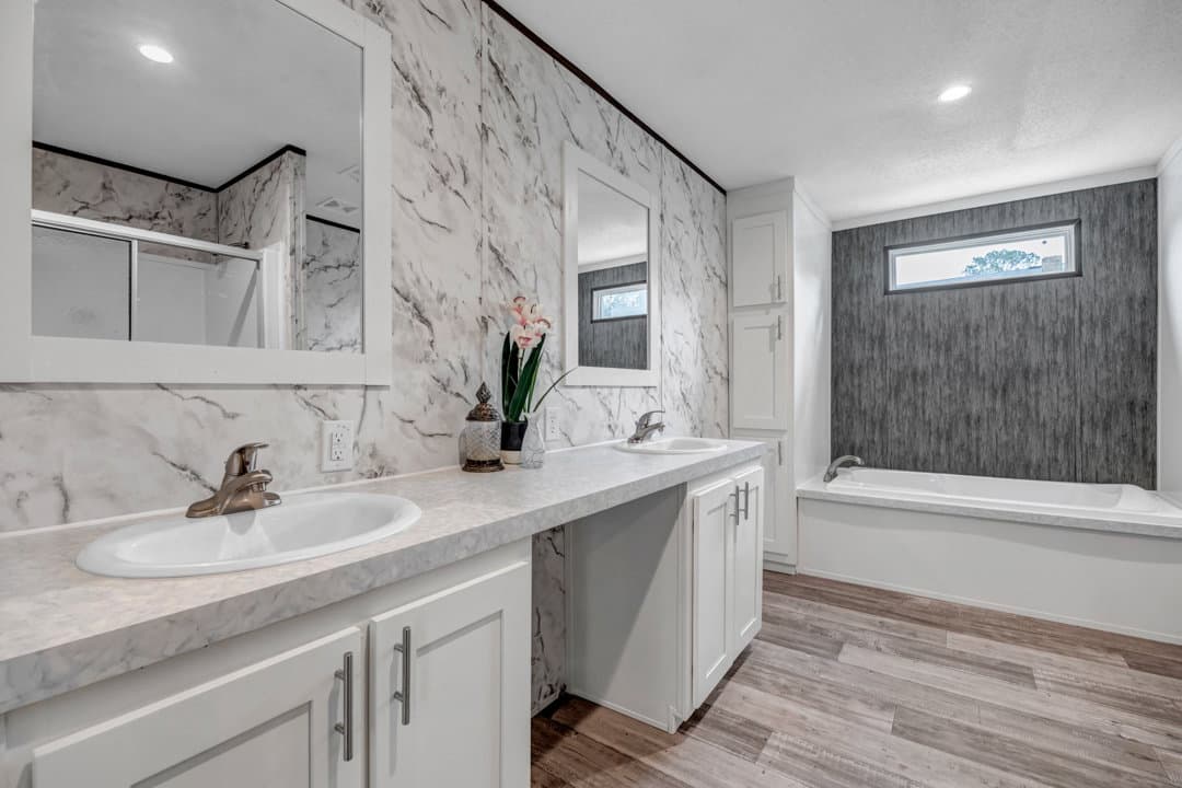 The tourmaline bathroom home features