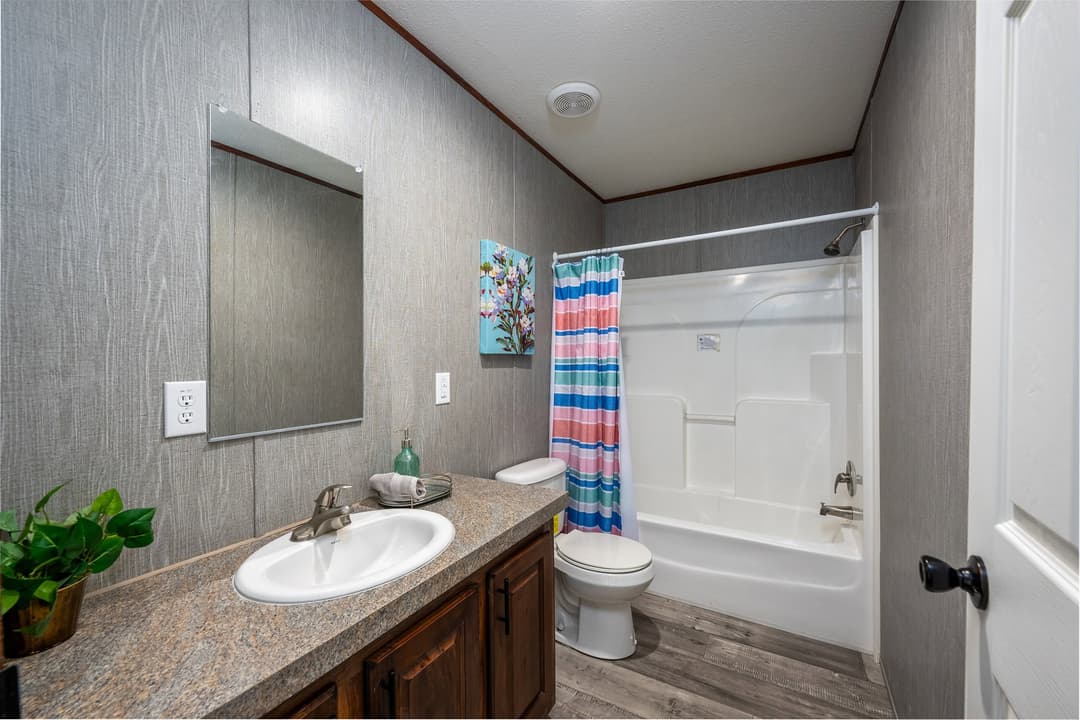 The rock bathroom home features