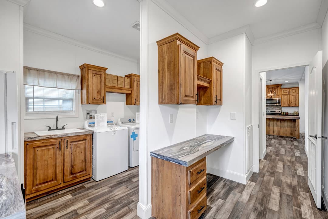 The copper interior home features