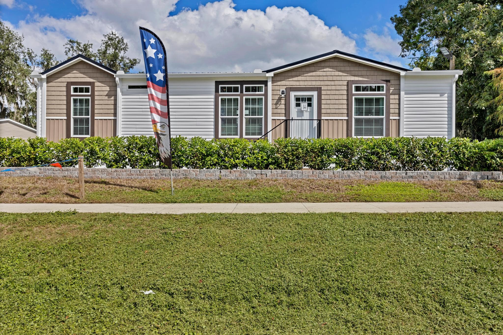 The jade exterior home features