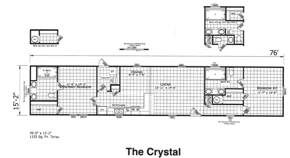 The crystal  home features