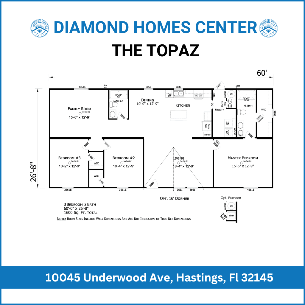 The topaz - 10045 underwood ave, hastings, fl 32145 (move-in ready) hero and floor plan home features
