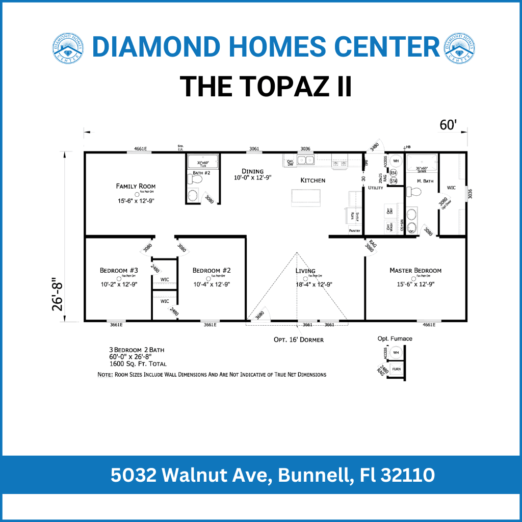 The topaz ii - 5032 walnut ave, bunnell, fl 32110 (under construction) hero and floor plan home features