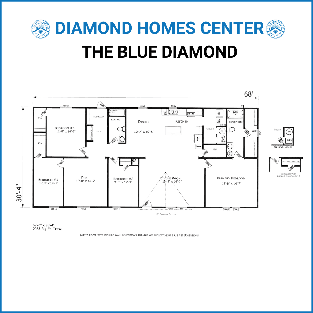 The blue diamond hero and floor plan home features