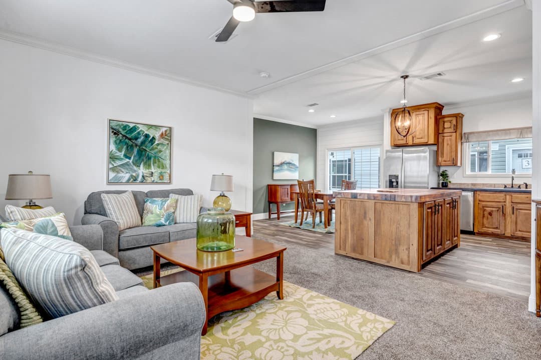 The copper interior home features