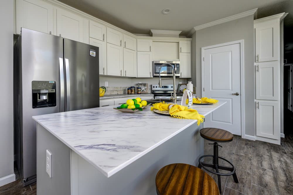 Riverfront kitchen home features