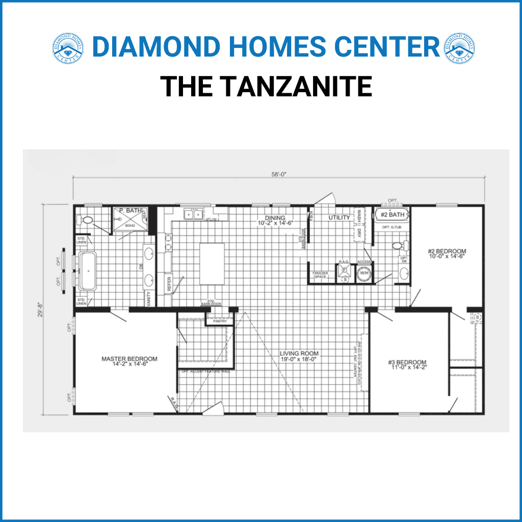 The tanzanite floor plan and hero home features