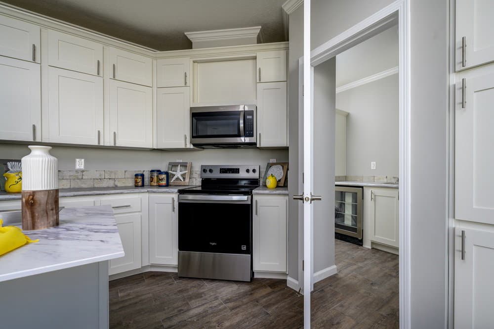 Riverfront kitchen home features