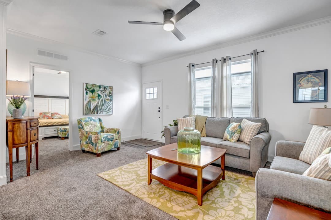 The copper interior home features