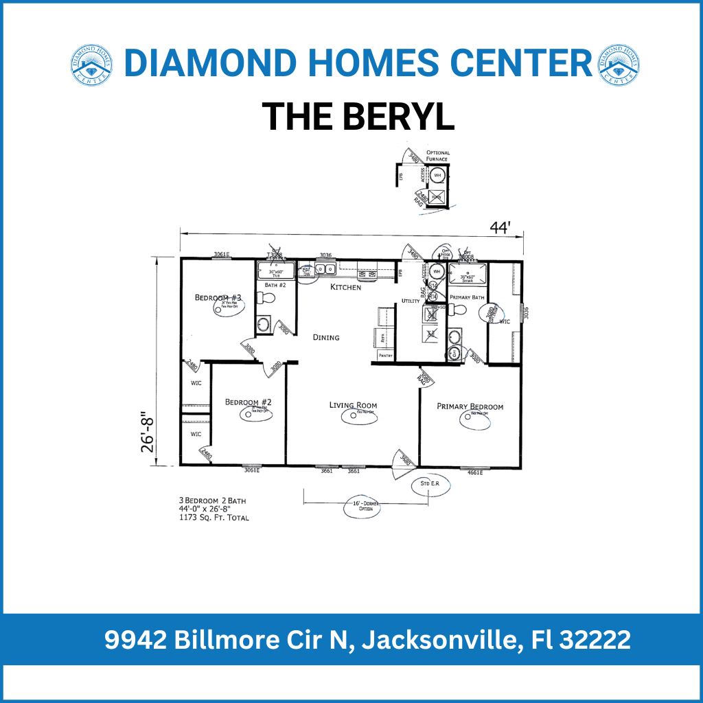 The beryl - 9942 billmore cir n, jacksonville, fl 32222 (under construction) hero and floor plan home features