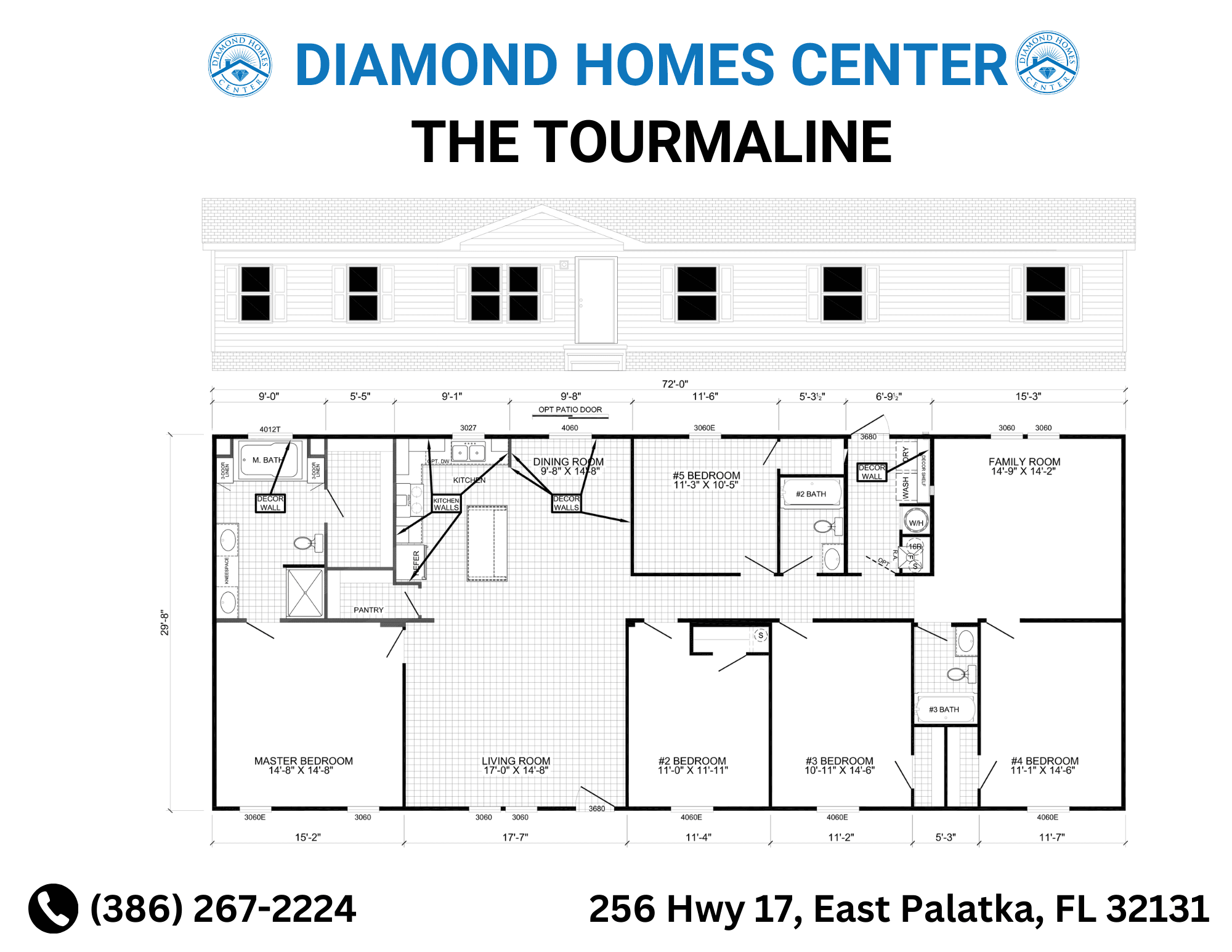The tourmaline hero and floor plan home features
