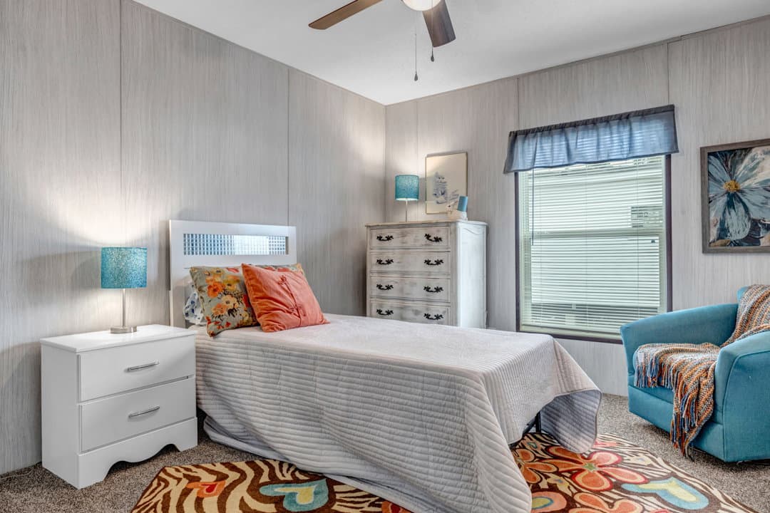 The tourmaline bedroom home features