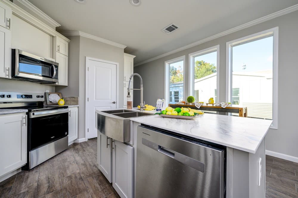 Riverfront hero and kitchen home features