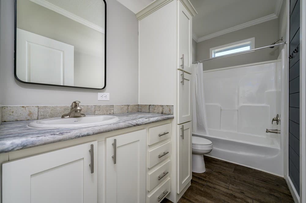 Riverfront bathroom home features